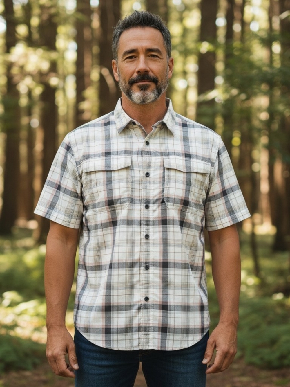 Columbia Mens Red Plaid Short Sleeve Button Down Hiking Shirt XM0789 Large